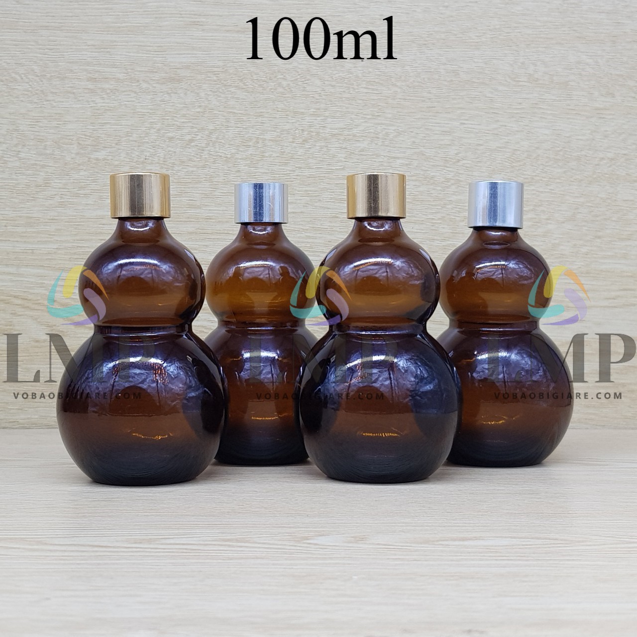 Chai hồ lô nắp xi KO viền 100ml