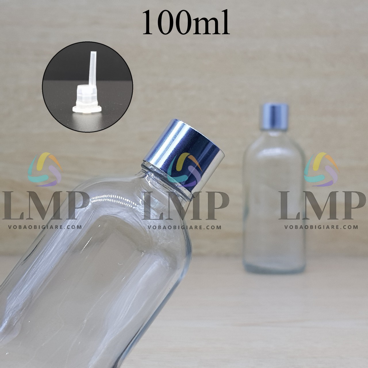 Chai tinh dầu nắp xi KO viền 100ml