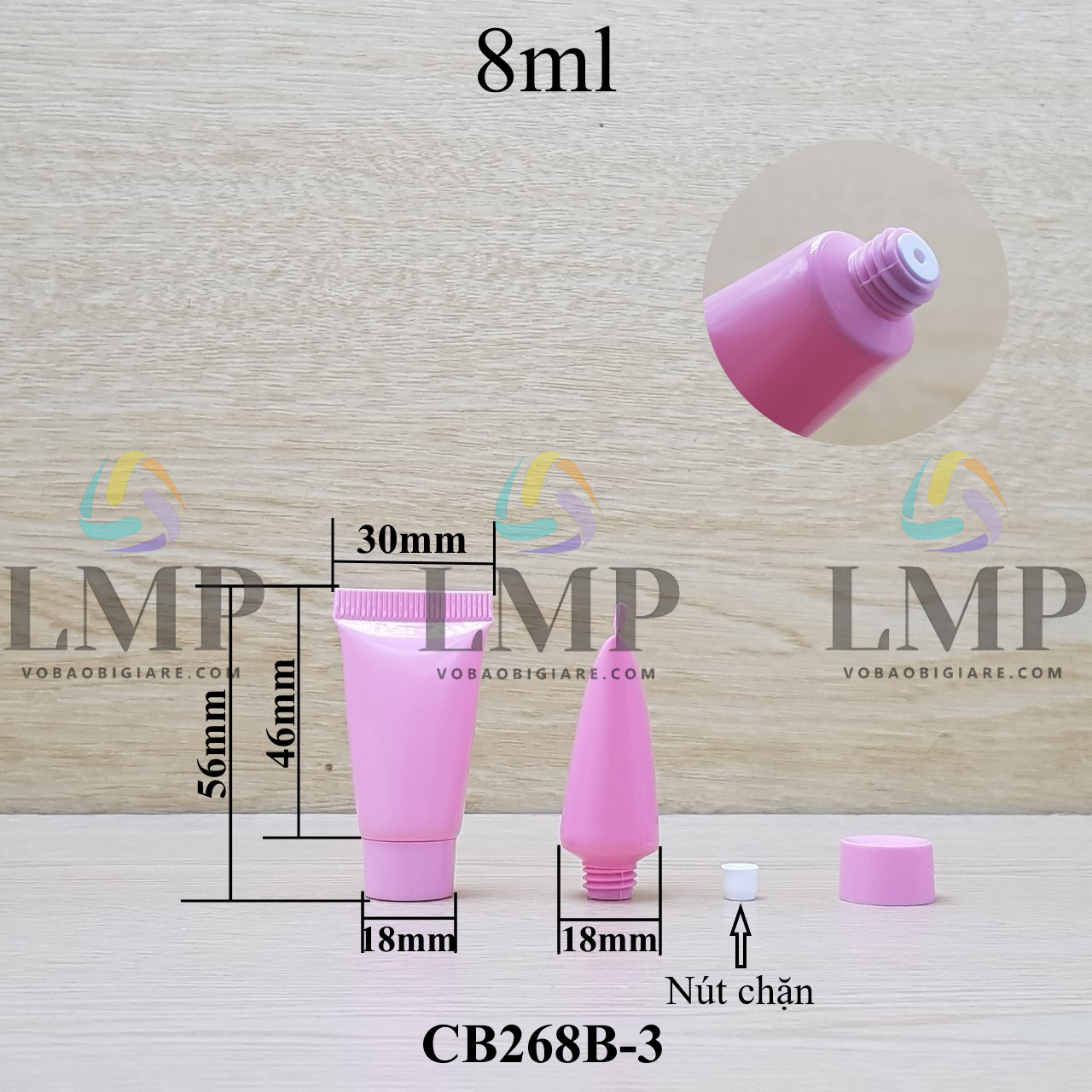 Tuýp nhựa miệng tuýp 6mm nắp vặn 8ml