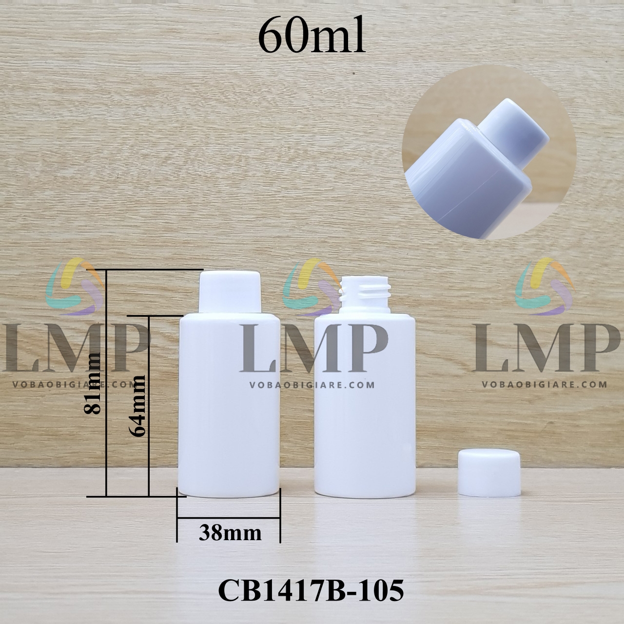 Chai PETG vai ngang nắp vặn trơn