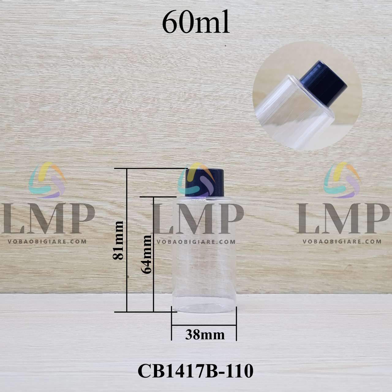 Chai PETG vai ngang nắp vặn trơn