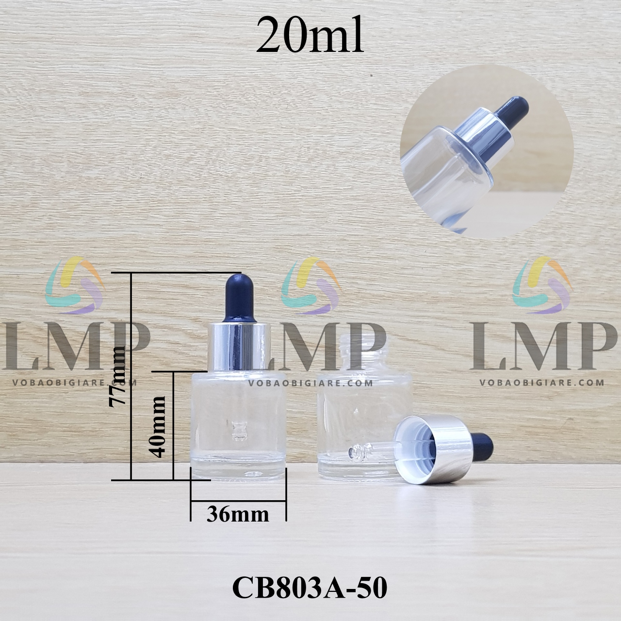 Chai thủy tinh nắp bóp khoen nhôm