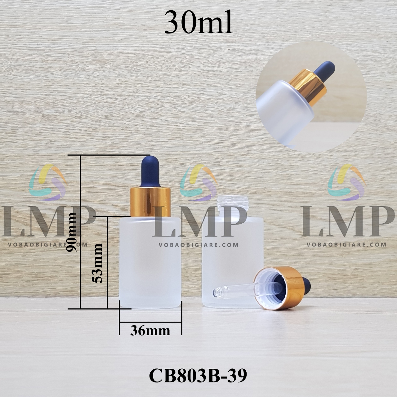 Chai thủy tinh nắp bóp khoen nhôm