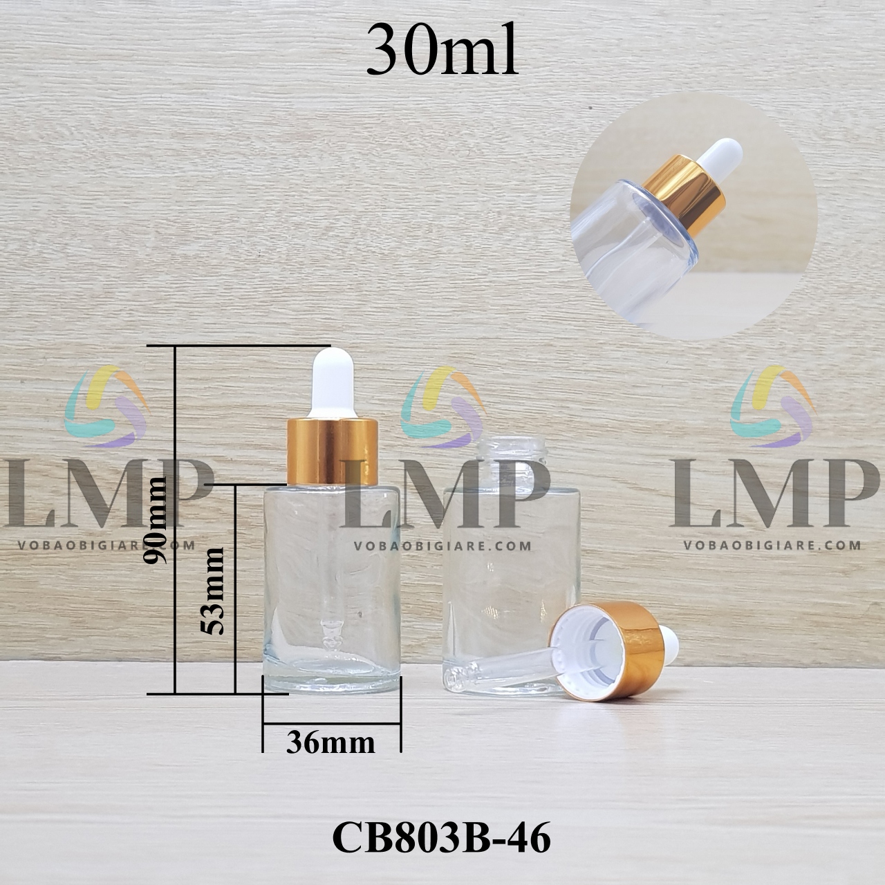 Chai thủy tinh nắp bóp khoen nhôm