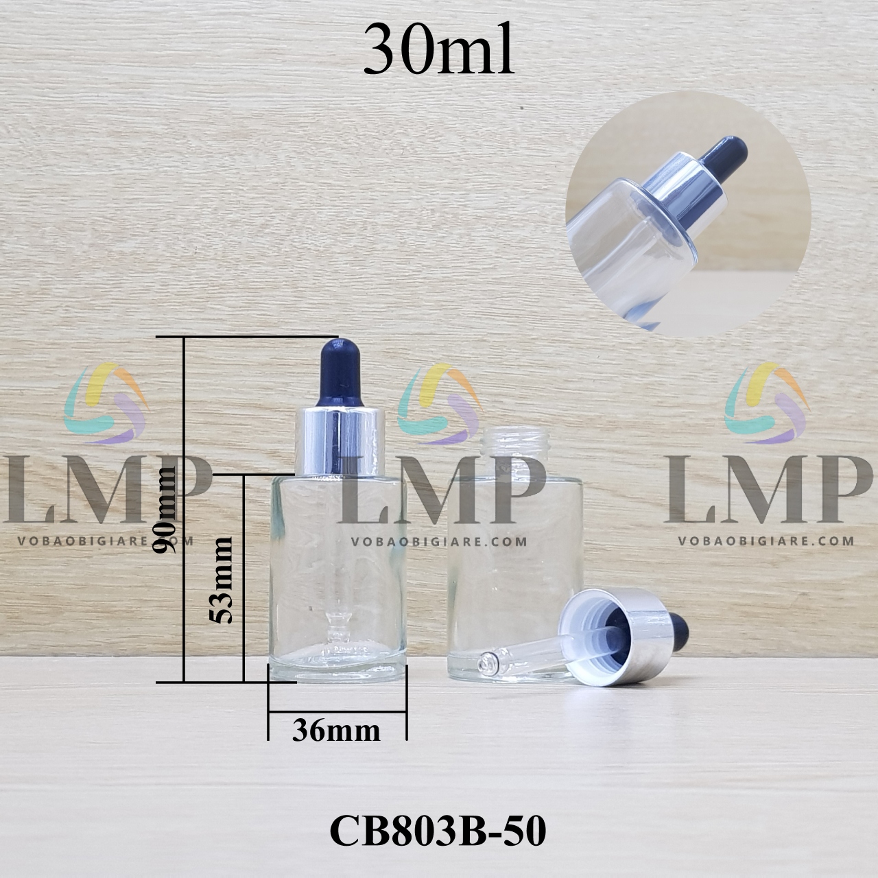 Chai thủy tinh nắp bóp khoen nhôm