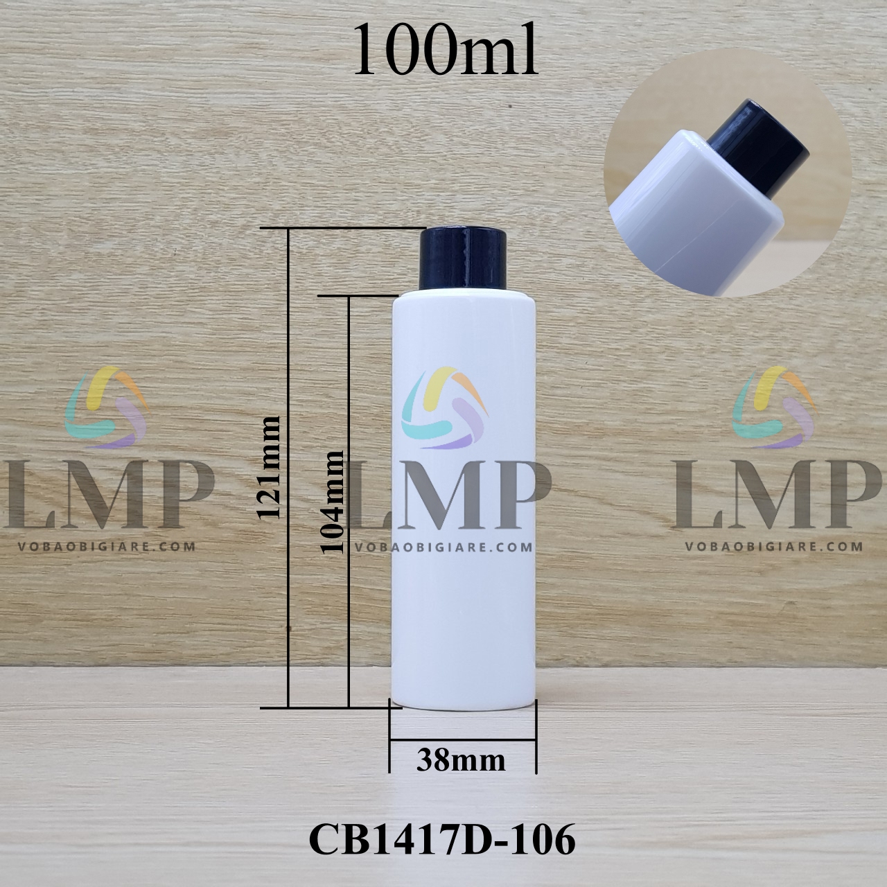 Chai PETG vai ngang nắp vặn trơn