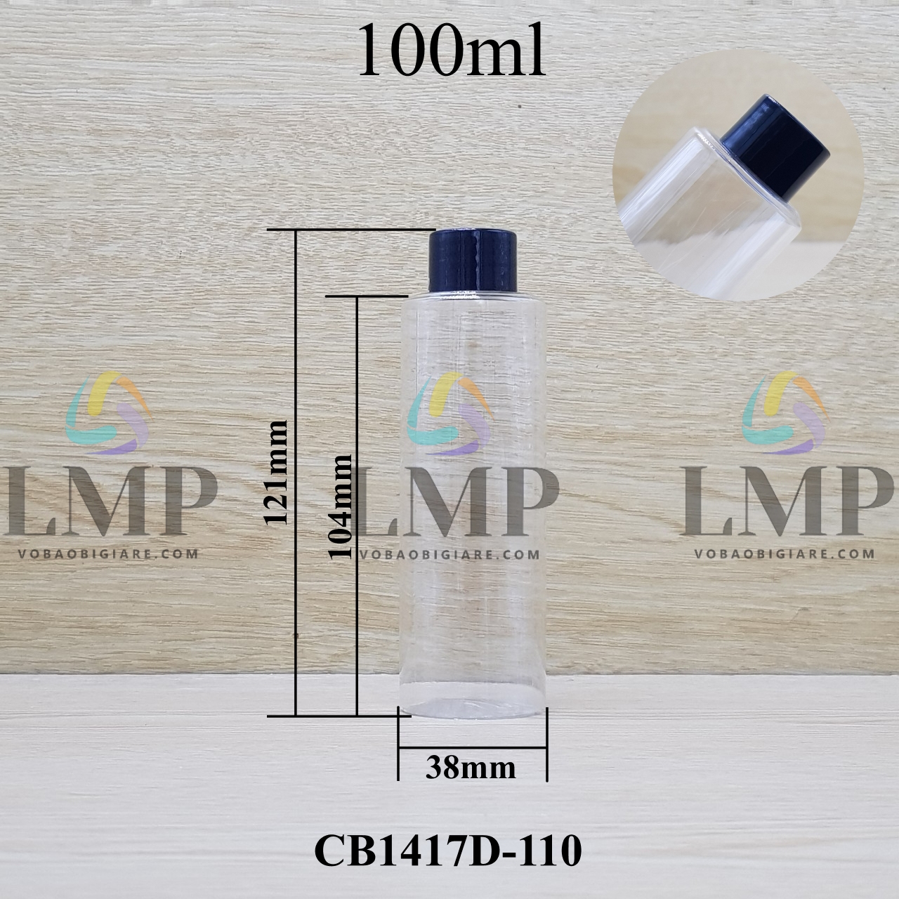 Chai PETG vai ngang nắp vặn trơn