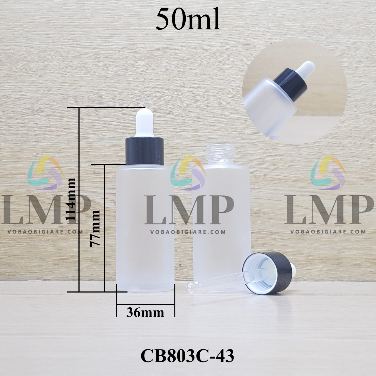Chai thủy tinh nắp bóp khoen nhôm
