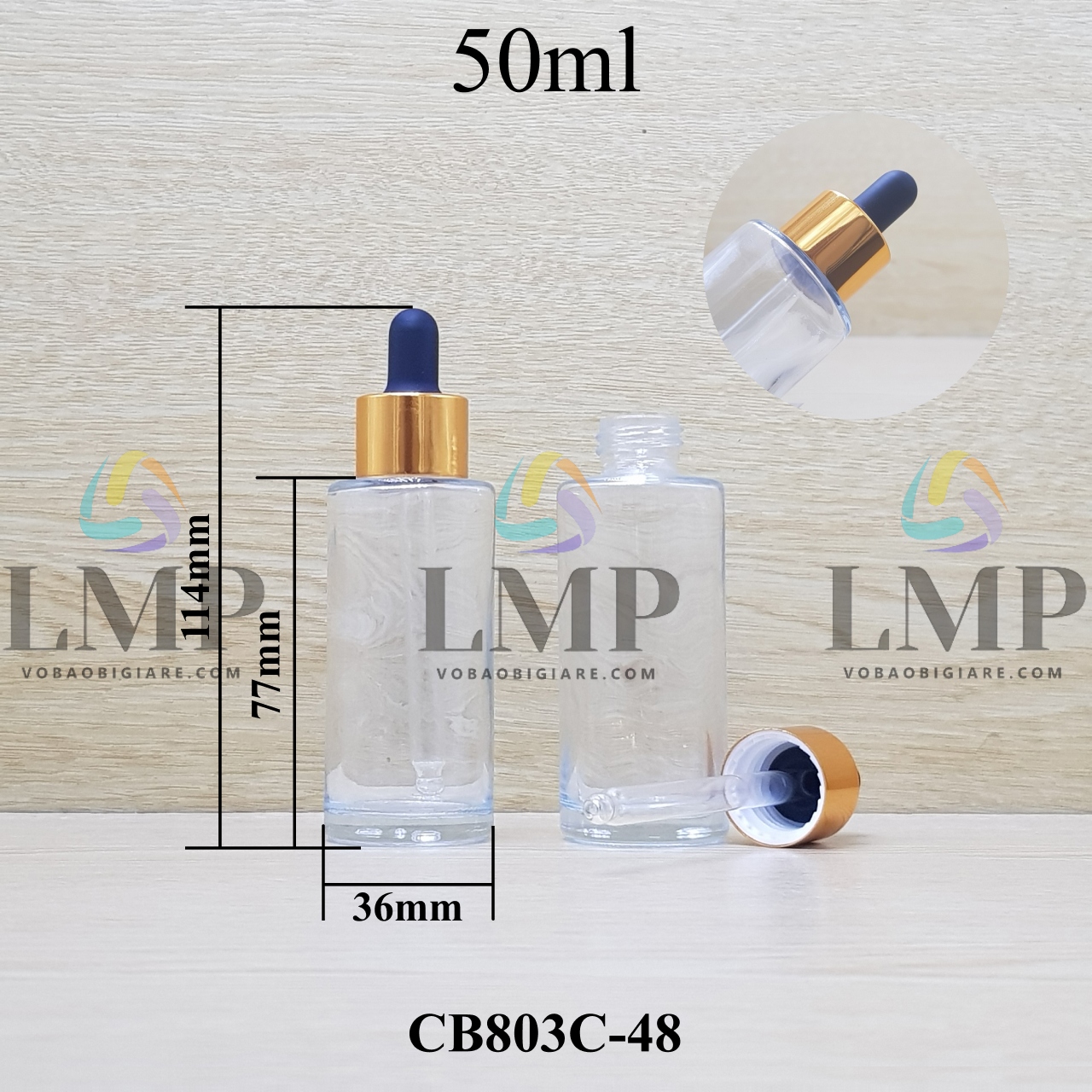 Chai thủy tinh nắp bóp khoen nhôm