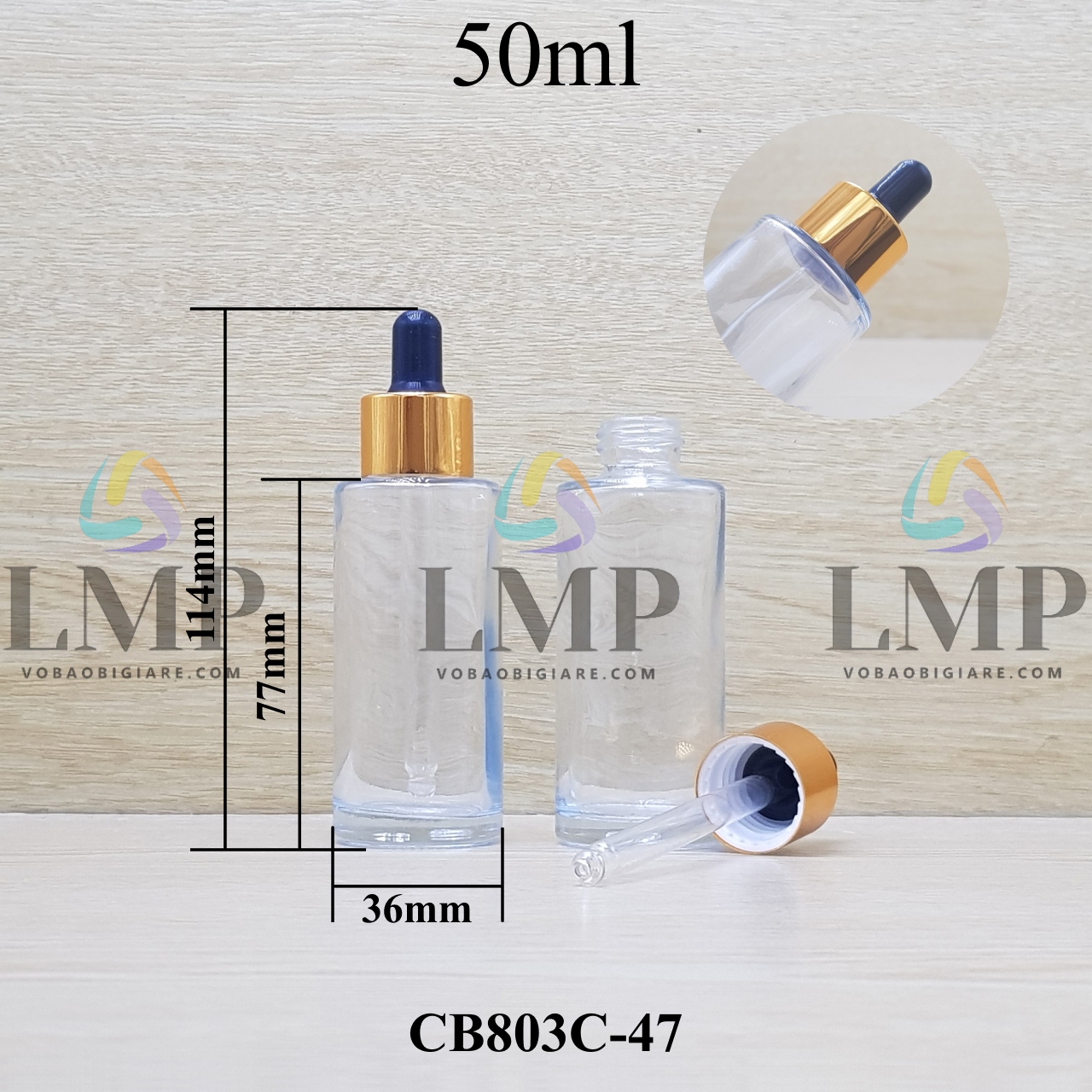 Chai thủy tinh nắp bóp khoen nhôm