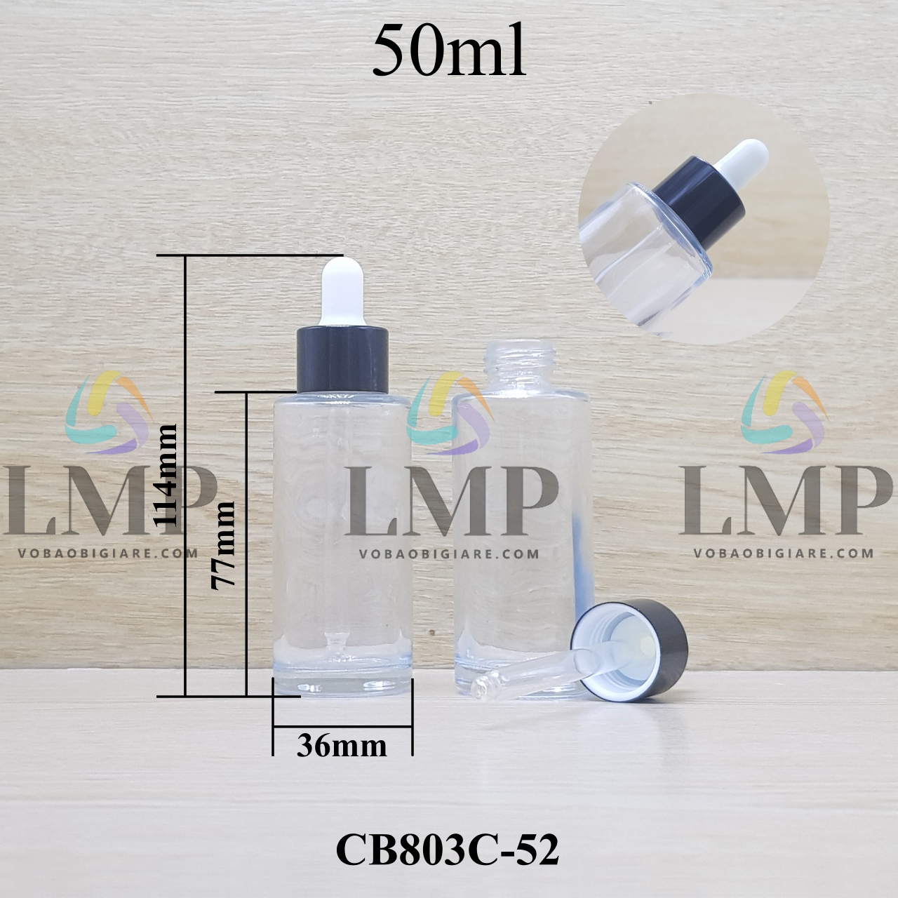 Chai thủy tinh nắp bóp khoen nhôm