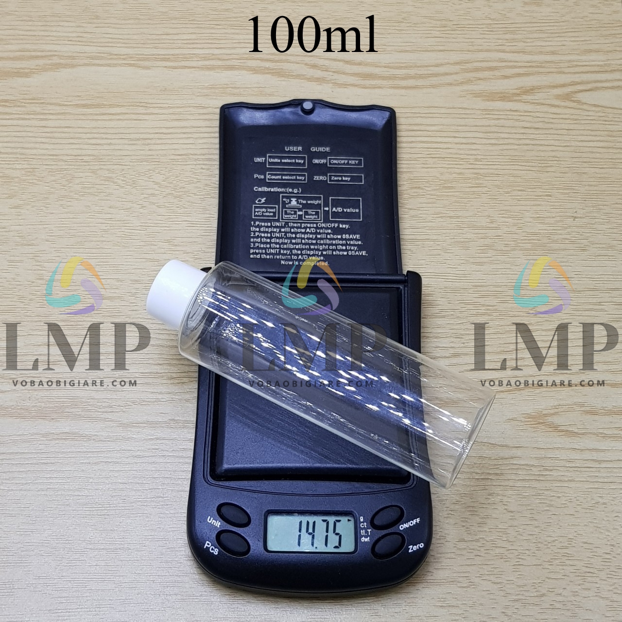 Chai PETG vai ngang nắp vặn trơn