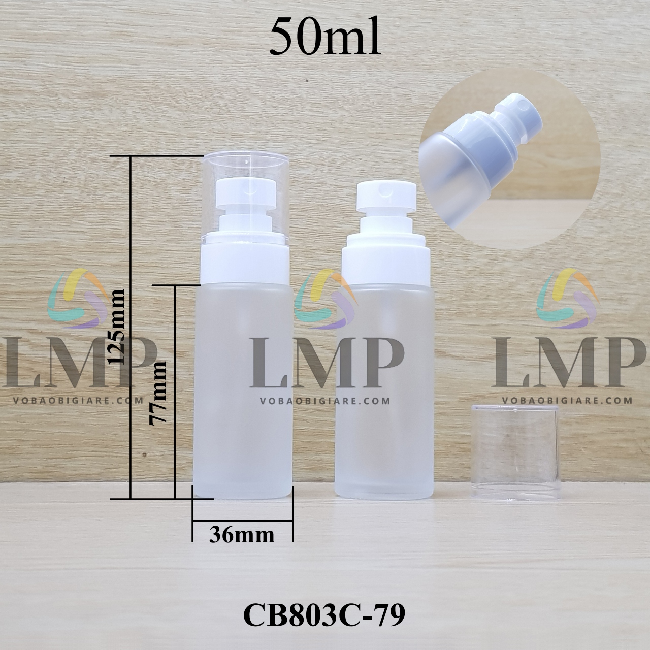 Chai thủy tinh đầu phun sương loại nhỏ