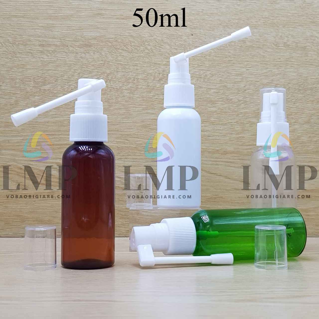 Chai vai tròn đầu xịt mũi 360 độ 50ml