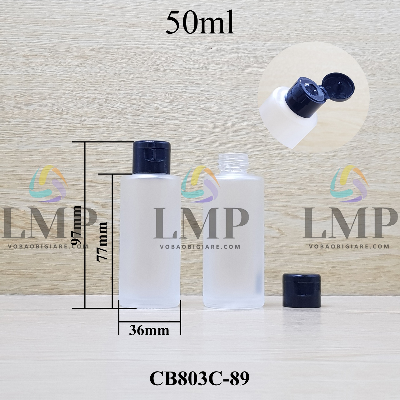 Chai thủy tinh nắp bật trơn bóng