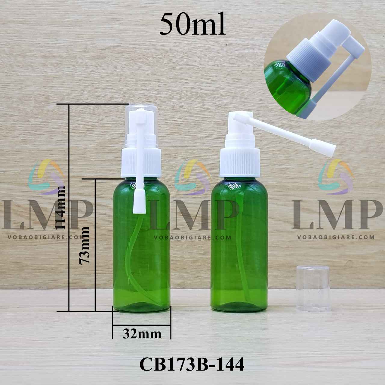 Chai vai tròn đầu xịt mũi 360 độ 50ml