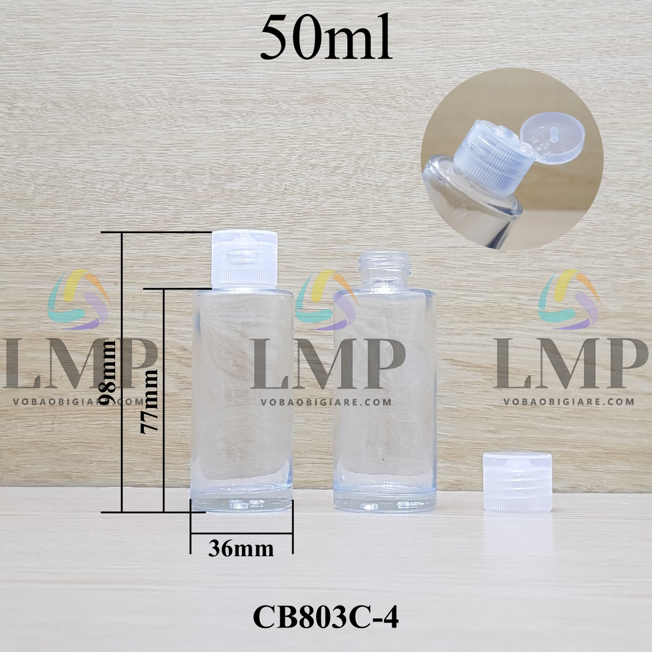 Chai thủy tinh nắp bật sọc