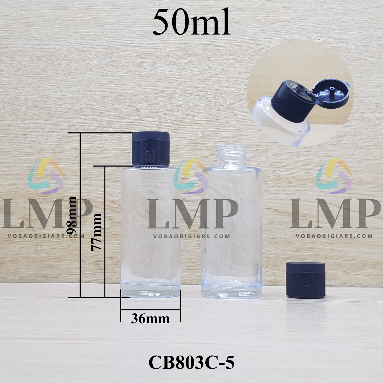 Chai thủy tinh nắp bật sọc