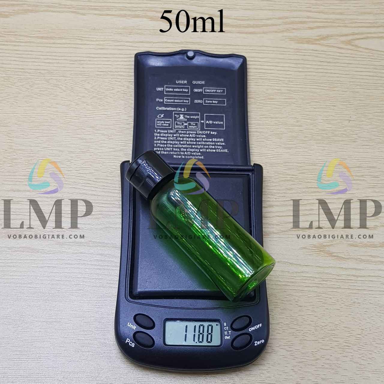 Chai vai tròn nắp bật trơn bóng 50ml