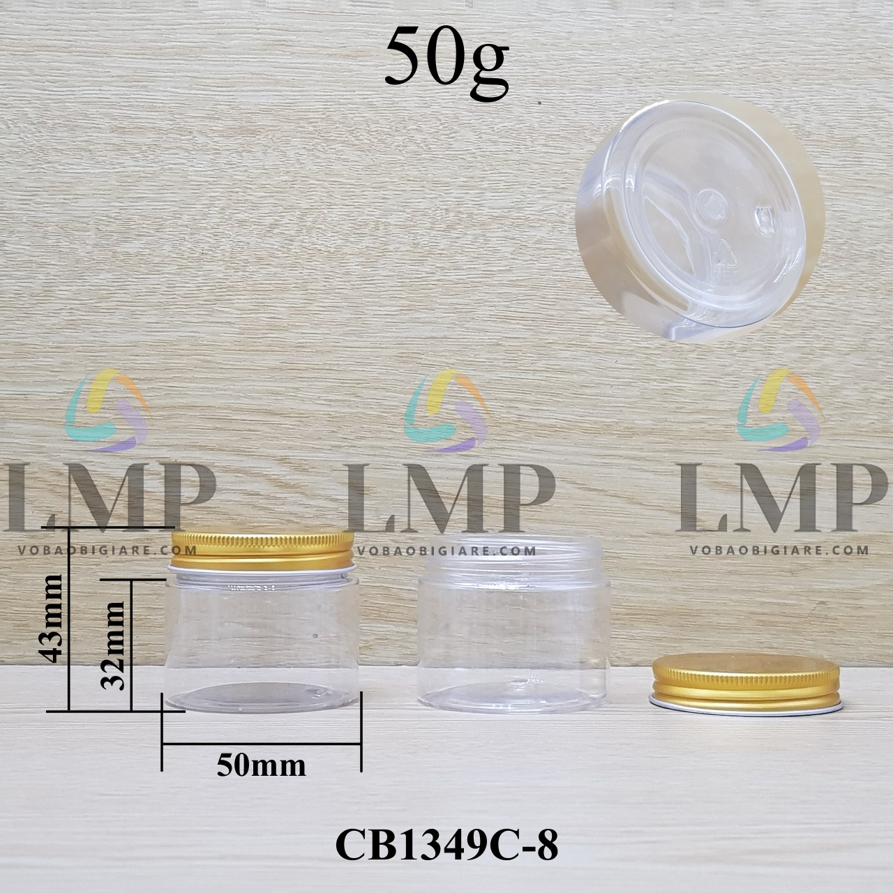 Hũ PET nắp nhôm 50g