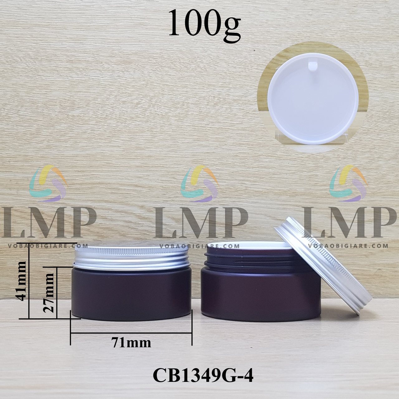 Hũ PET thân mờ nắp nhôm cuốn 100g