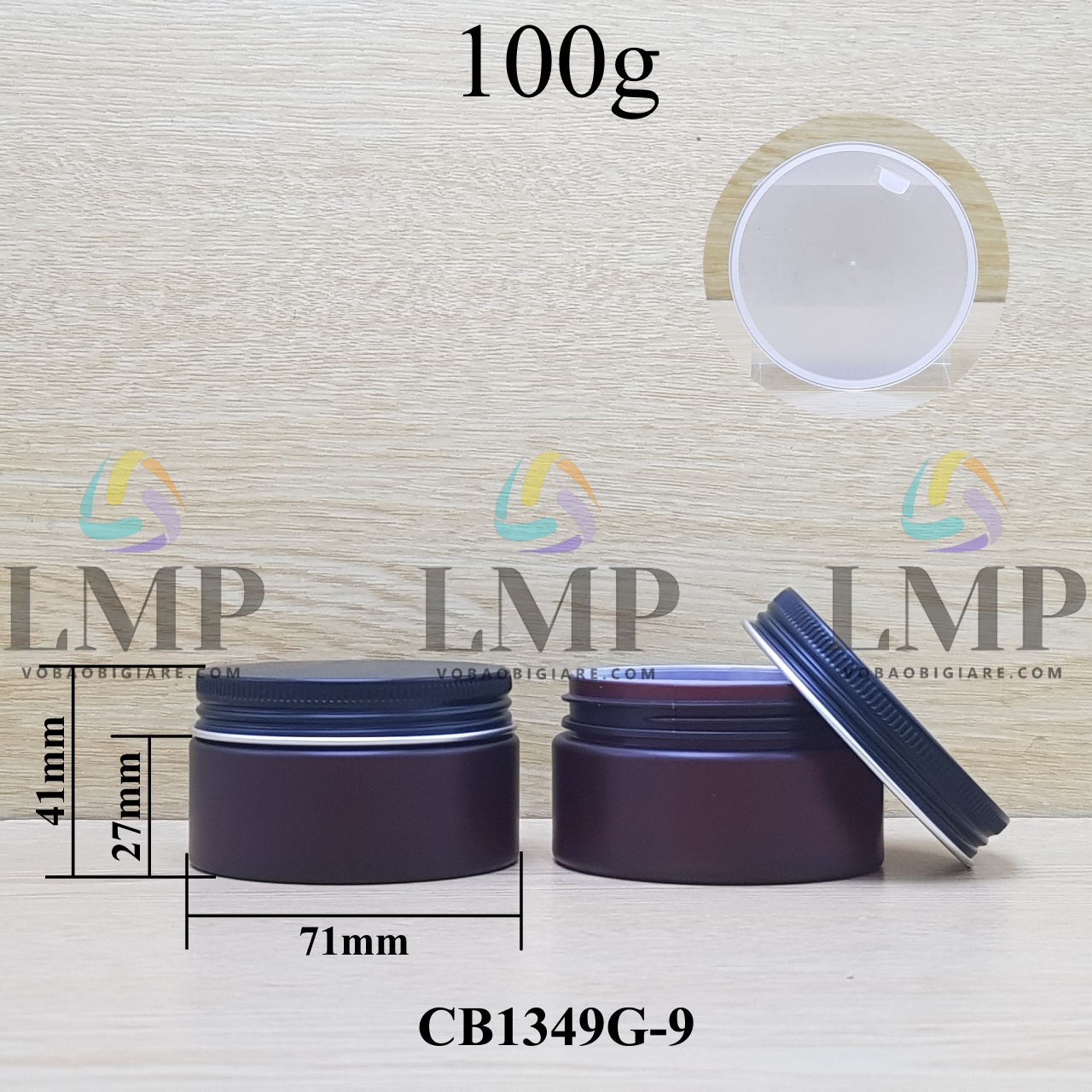 Hũ PET thân mờ nắp nhôm cuốn 100g