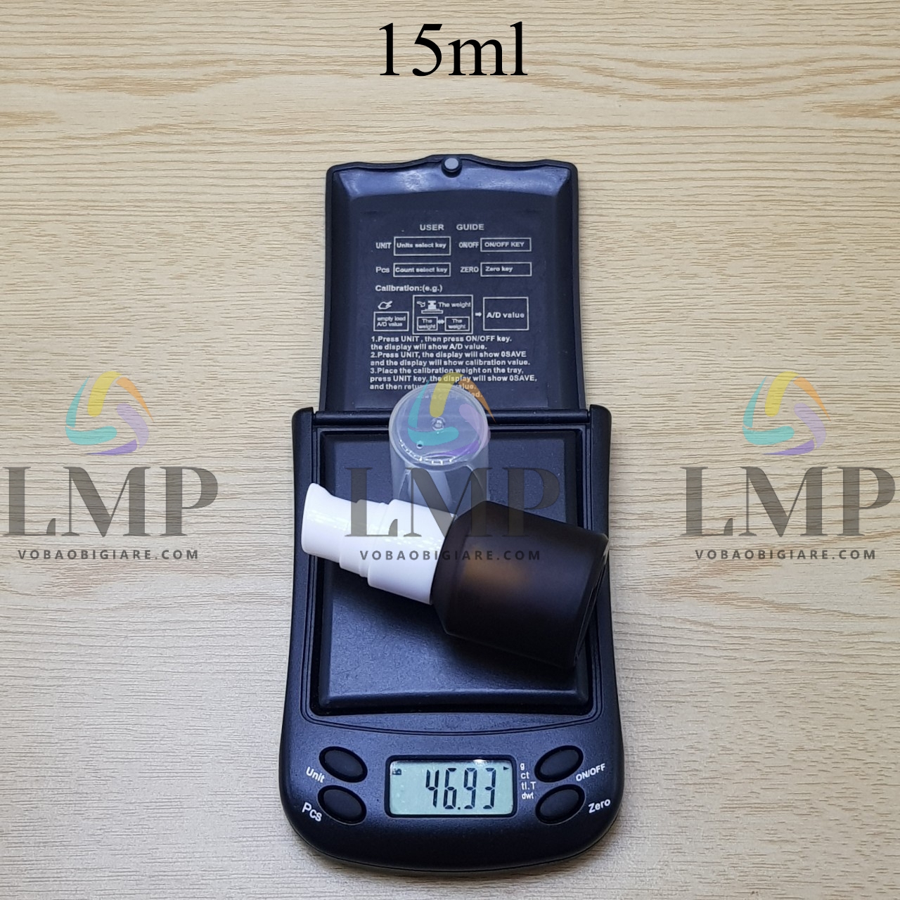 Chai thủy tinh vát đầu xịt giọt 1 viền 15ml