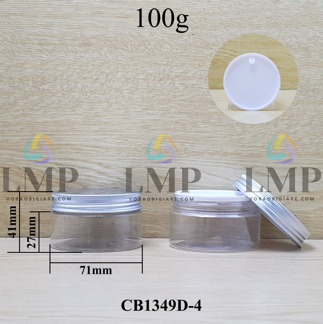 Hũ PET nắp nhôm 100g