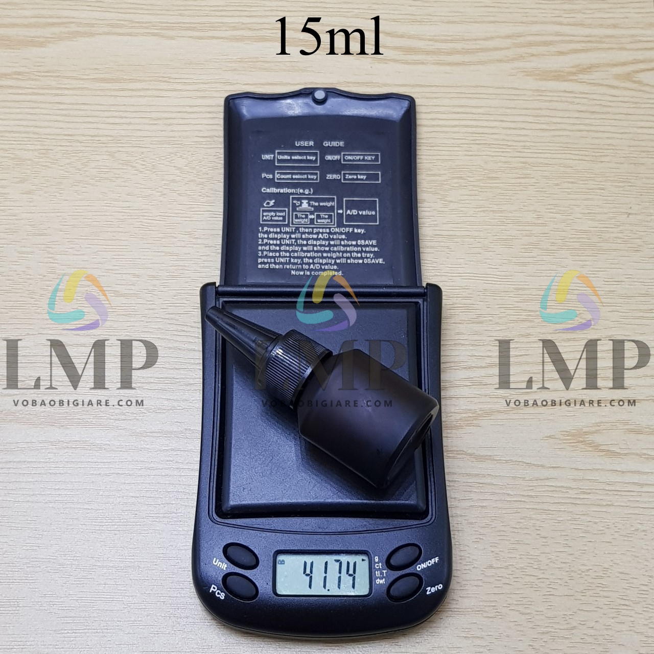 Chai thủy tinh vát nắp nhọn sọc 15ml