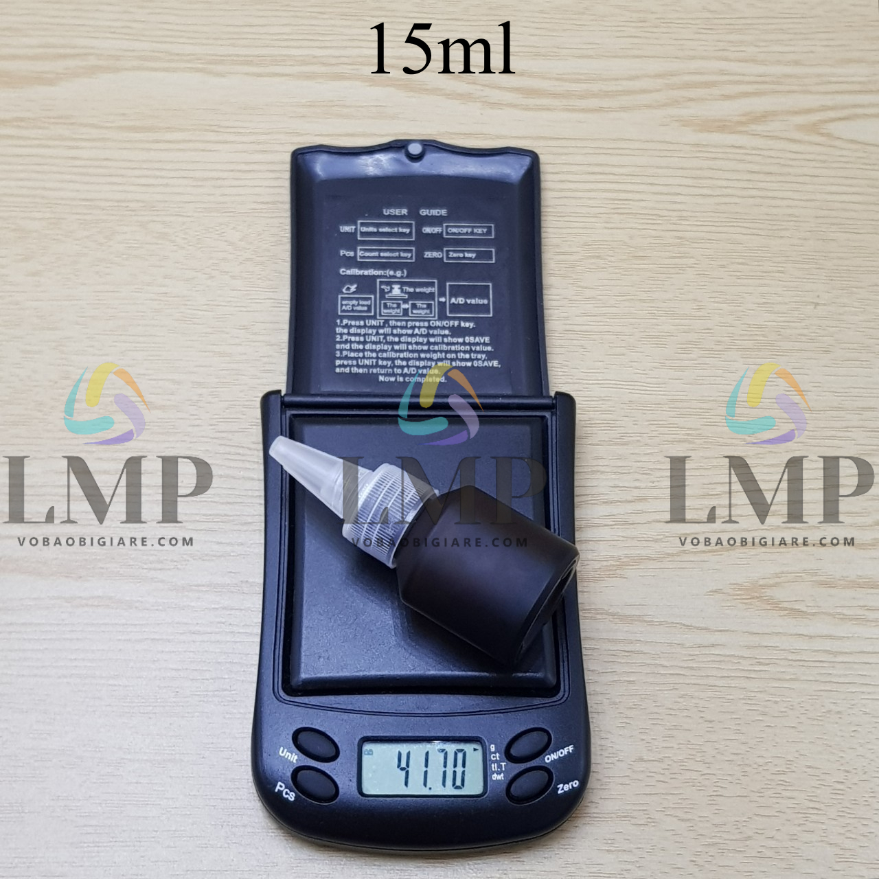 Chai thủy tinh vát nắp nhọn sọc 15ml