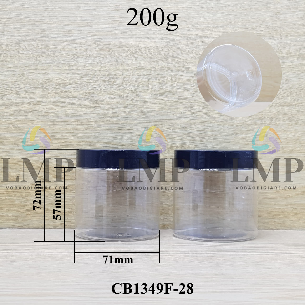 Hũ PET nắp nhựa 200g