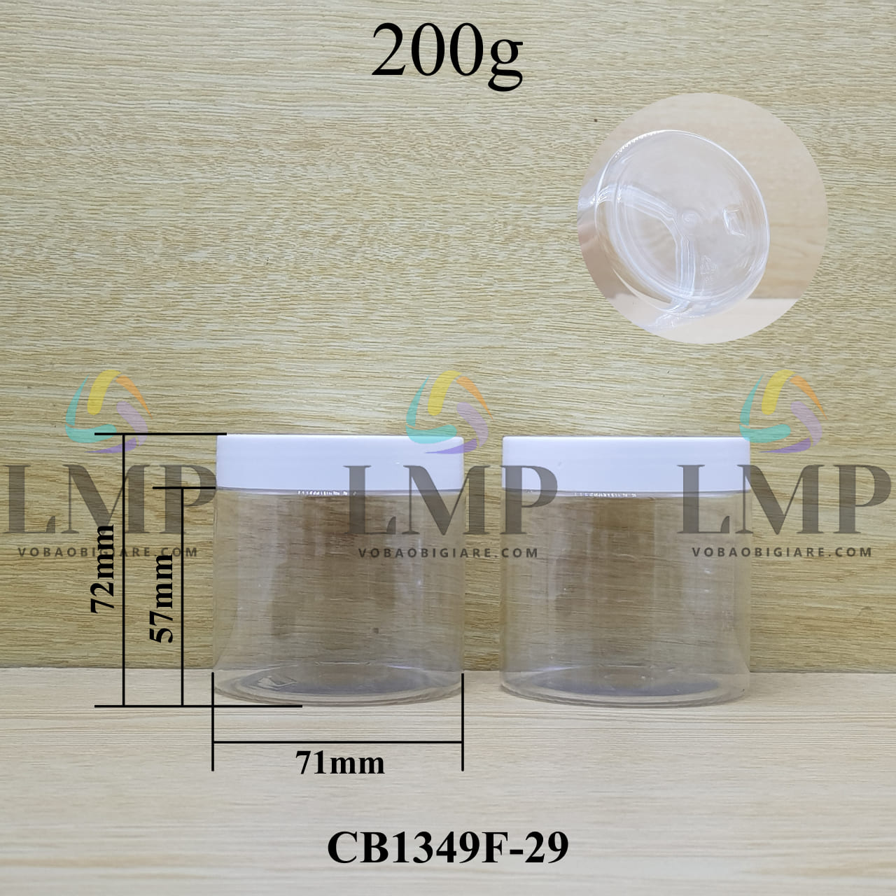 Hũ PET nắp nhựa 200g