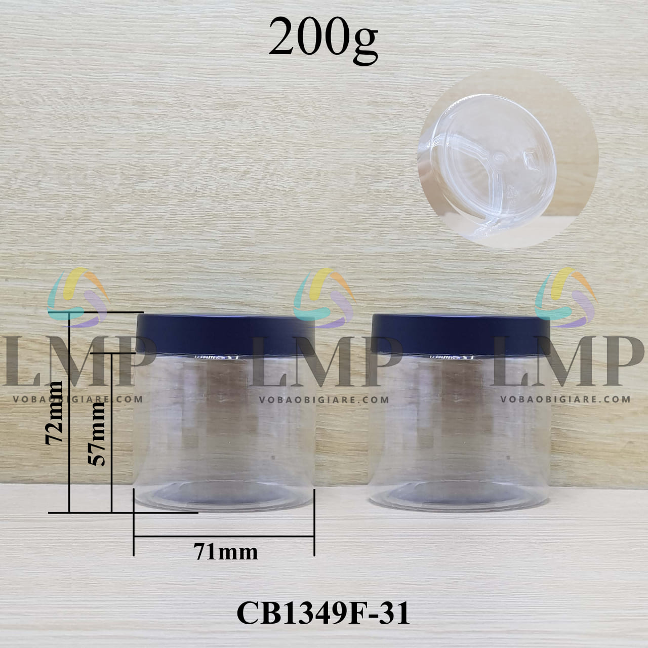Hũ PET nắp nhựa 200g