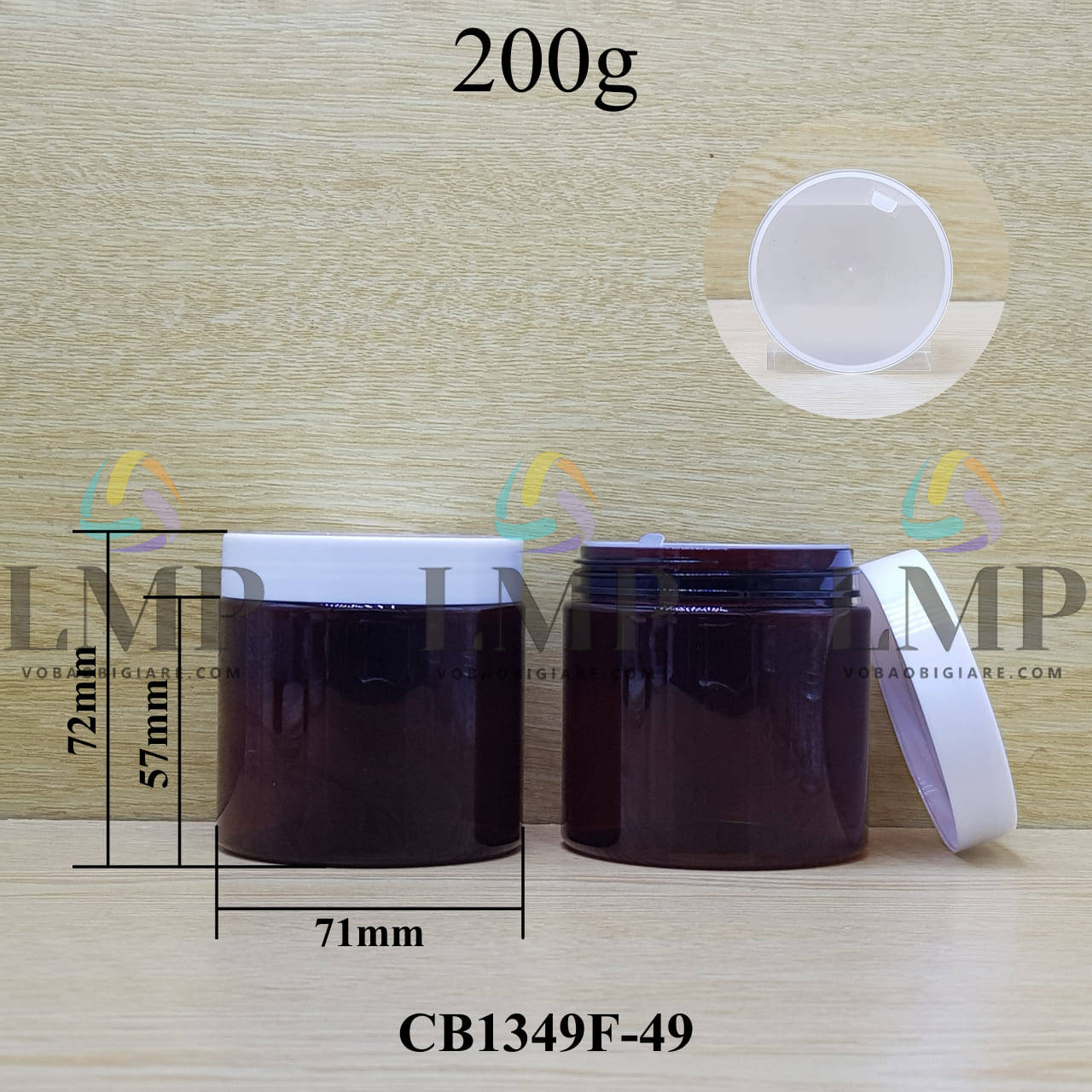 Hũ PET nắp nhựa 200g