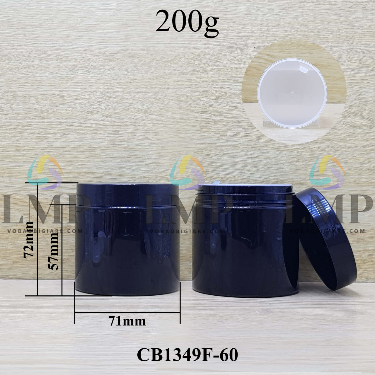 Hũ PET nắp nhựa 200g