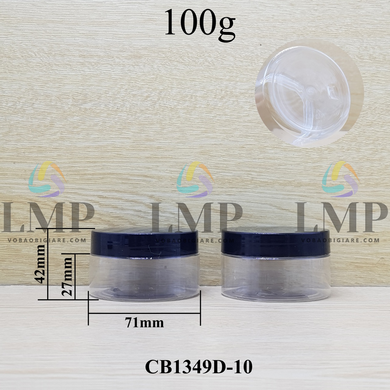 Hũ PET nắp nhựa 100g