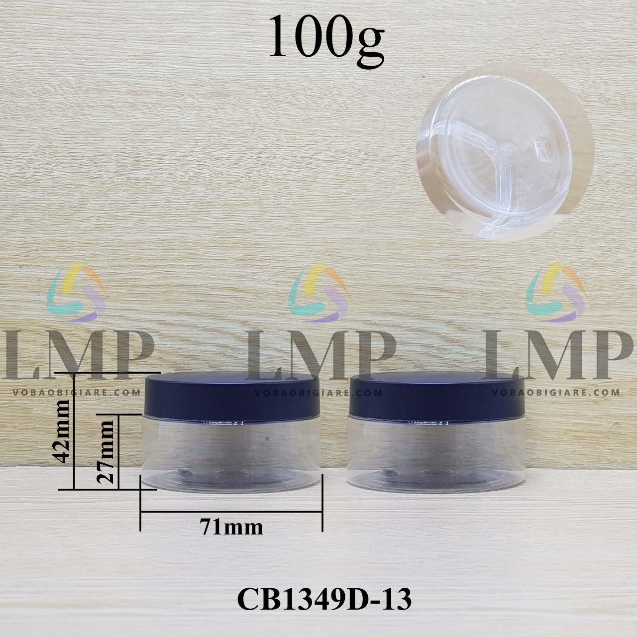 Hũ PET nắp nhựa 100g