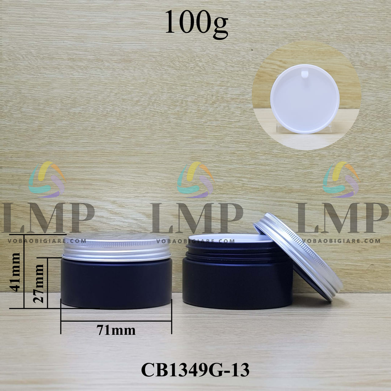 Hũ PET thân mờ nắp nhôm cuốn 100g