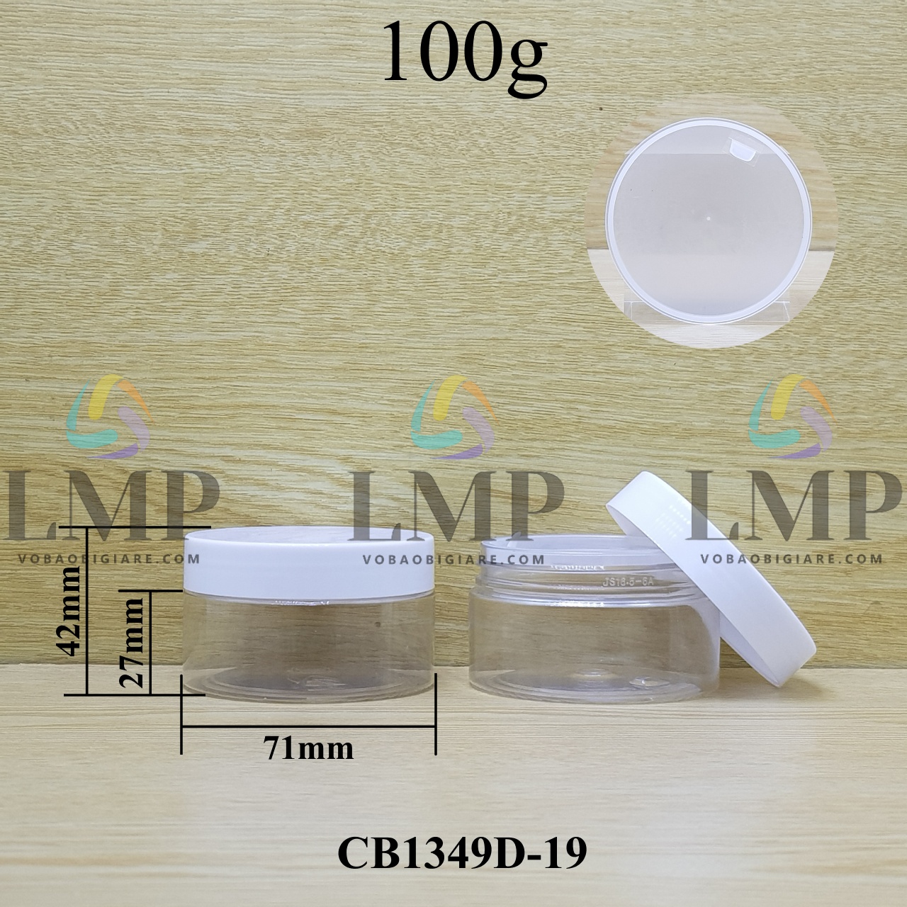 Hũ PET nắp nhựa 100g