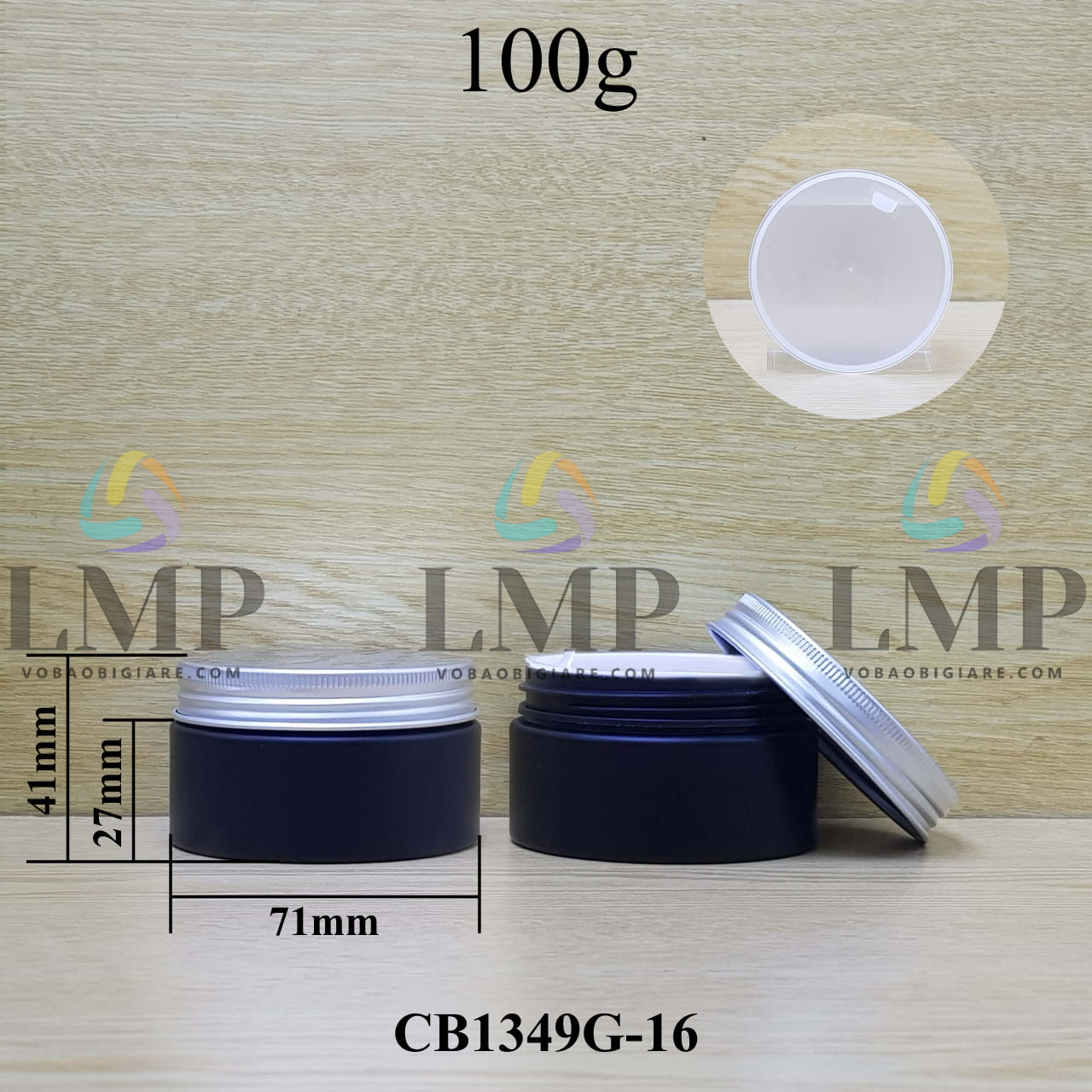 Hũ PET thân mờ nắp nhôm cuốn 100g
