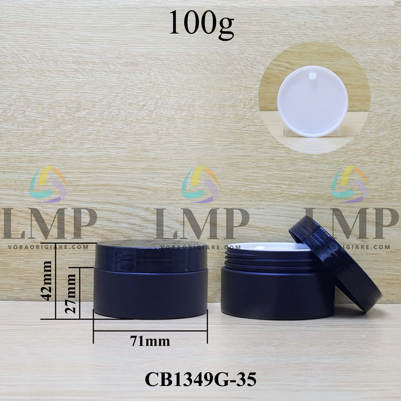 Hũ PET thân mờ nắp nhựa 100g