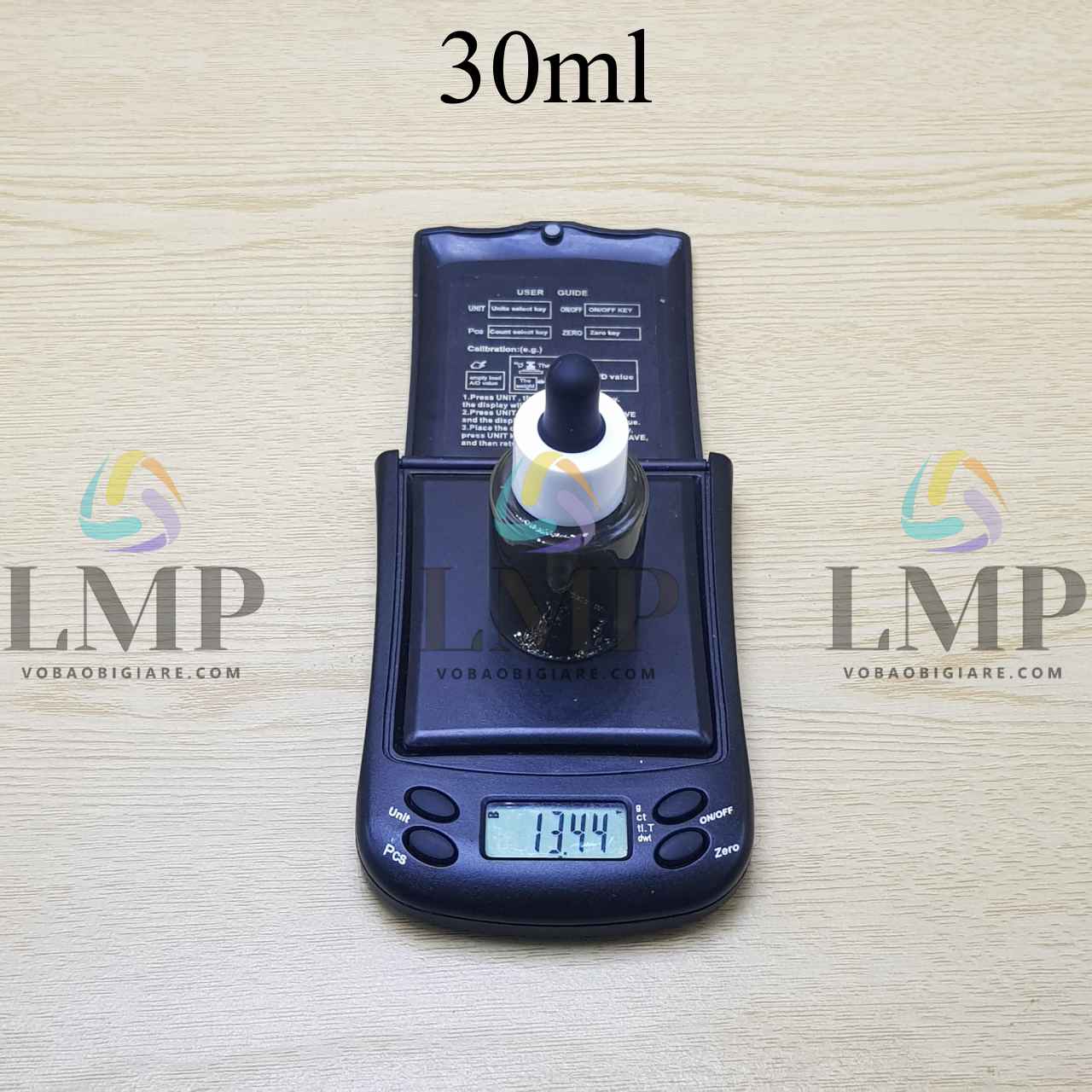 Chai PETG vai ngang nắp bóp khoen nhựa 30ml