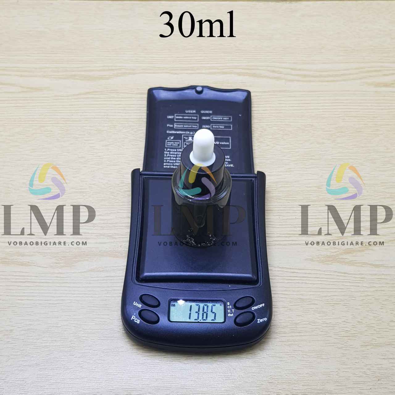 Chai PETG vai ngang nắp bóp khoen nhựa 30ml