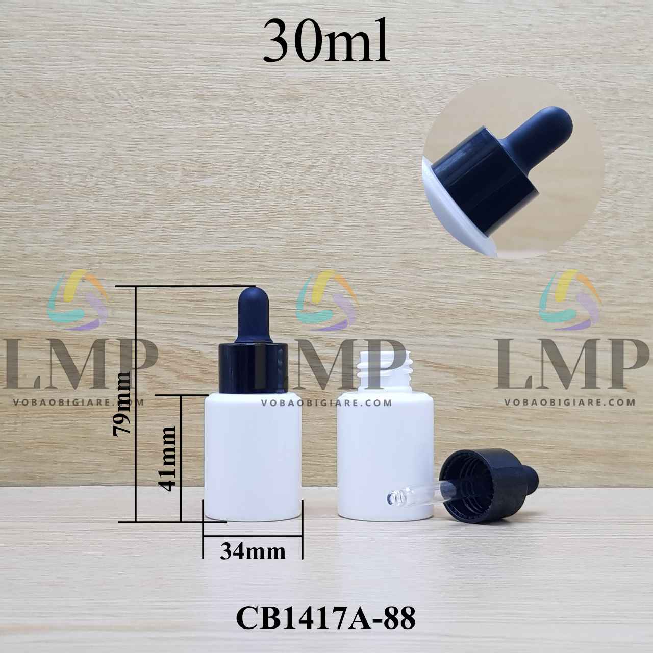 Chai PETG vai ngang nắp bóp khoen nhựa 30ml