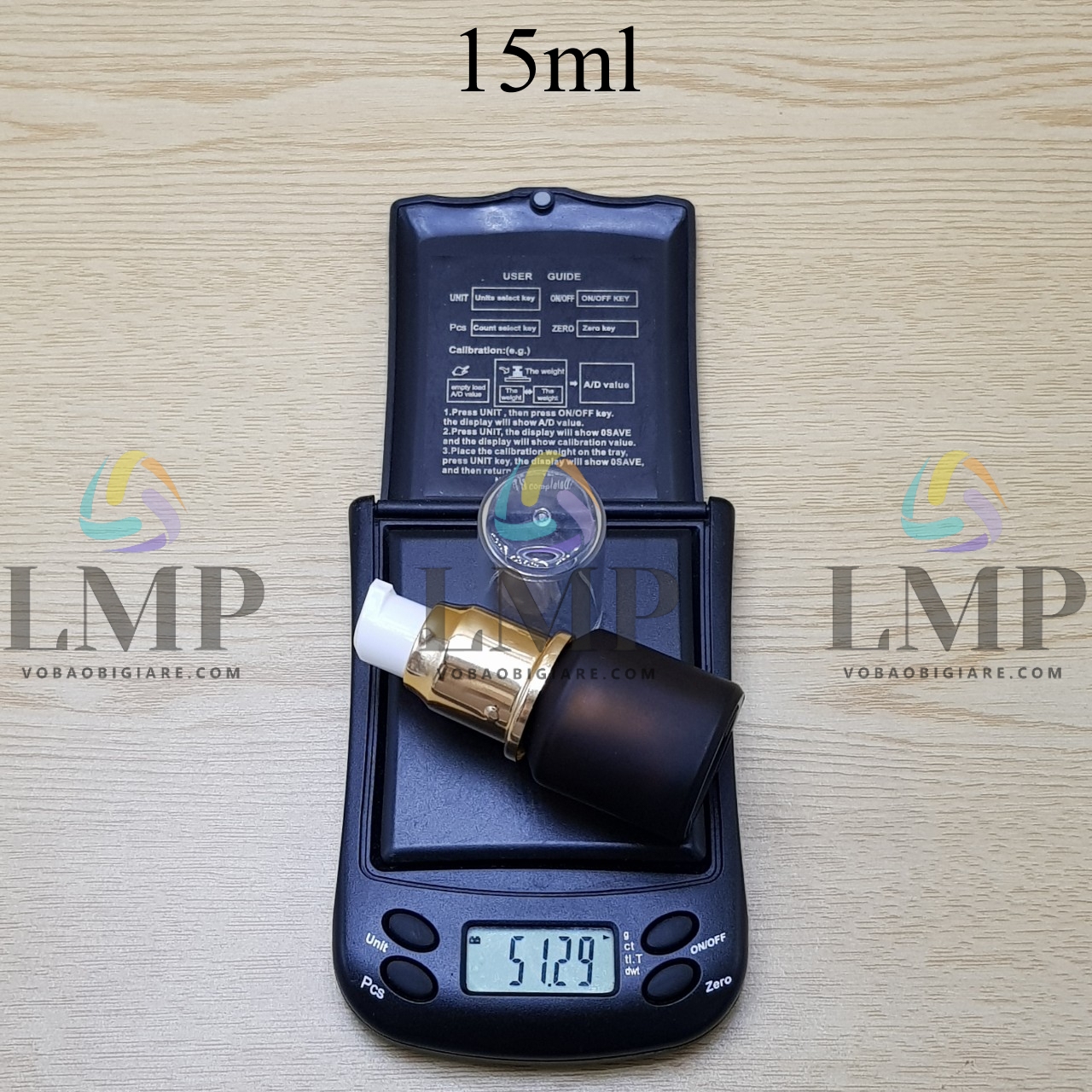 Chai thủy tinh vát đầu xịt giọt xi 15ml