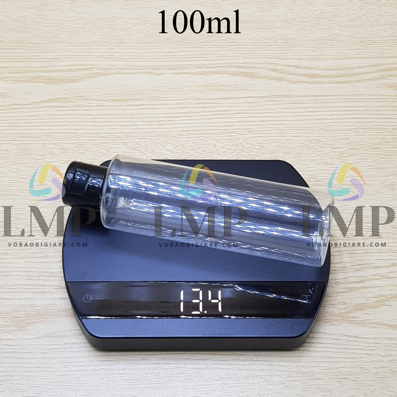 Chai PET vai ngang nắp bật trơn bóng 100ml
