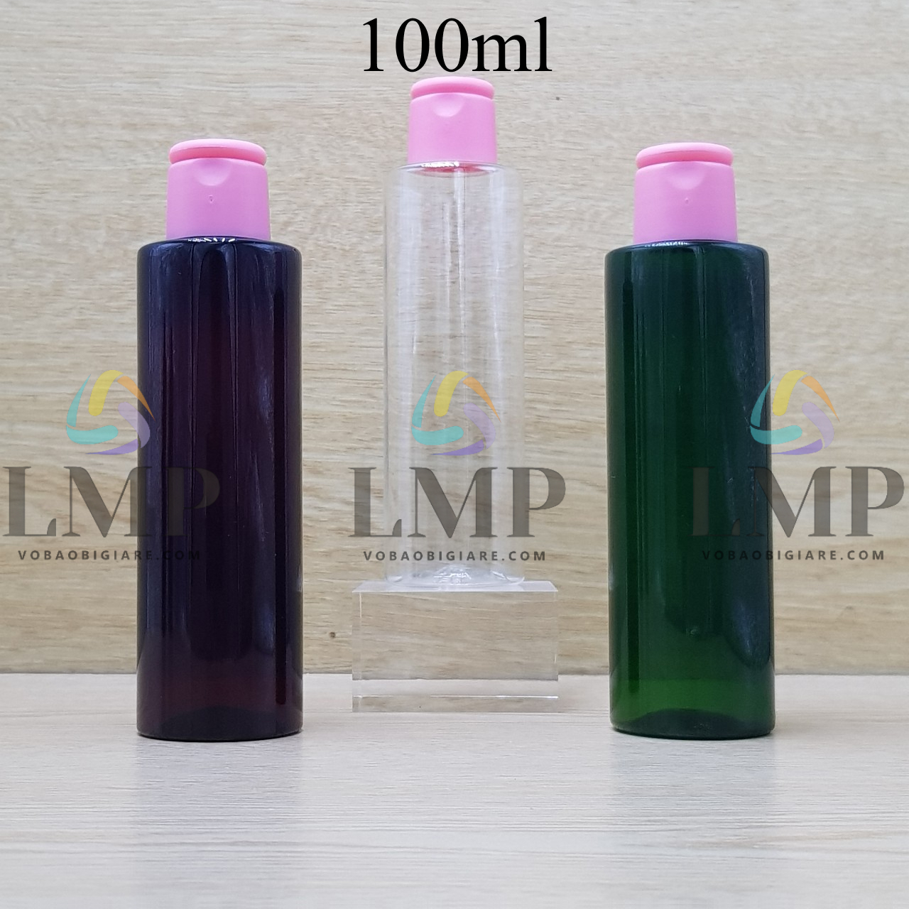 Chai PET vai ngang nắp bật trơn mờ 100ml