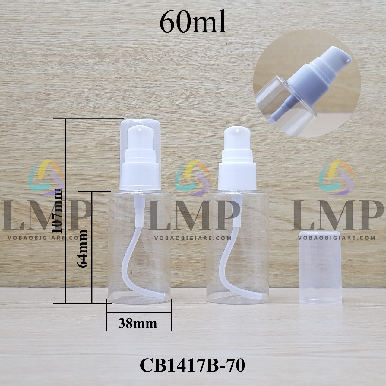 Chai PETG vai ngang đầu xịt giọt 1 viền