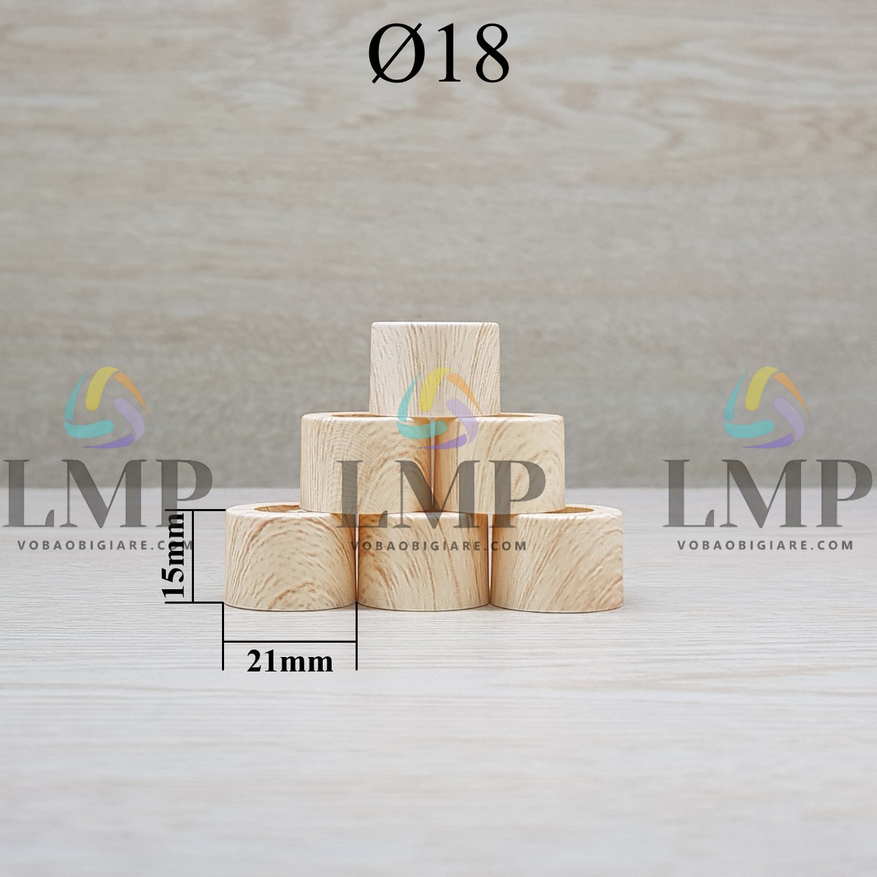 Khoen nhựa vân gỗ Ø18