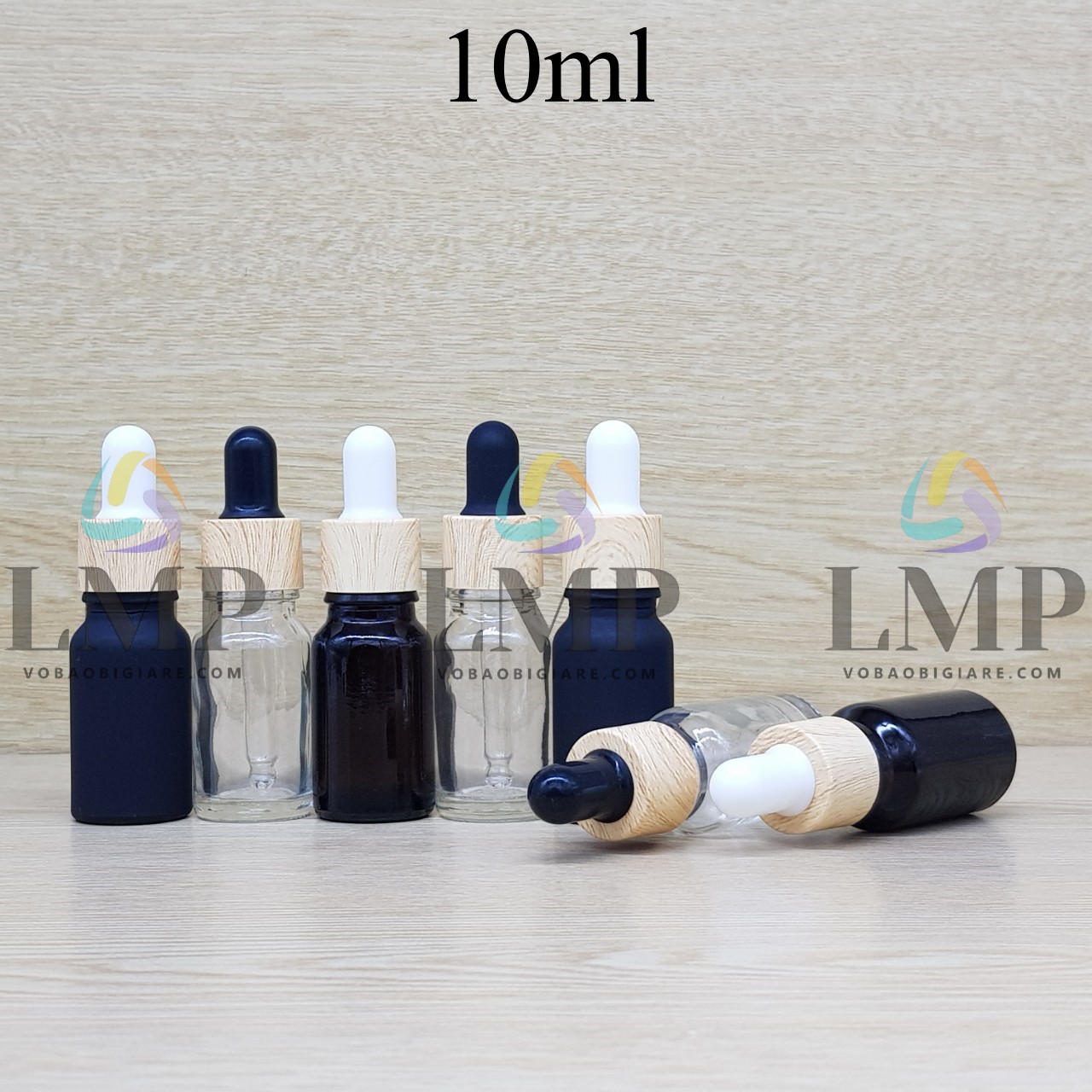 Chai tinh dầu nắp bóp khoen vân gỗ 10ml